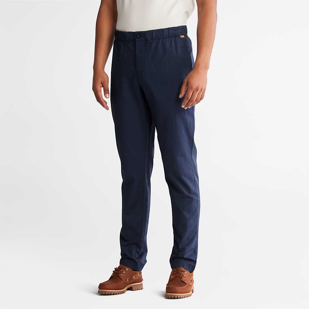 Navy Men's Timberland Cotton Jogger | Israel-9135086