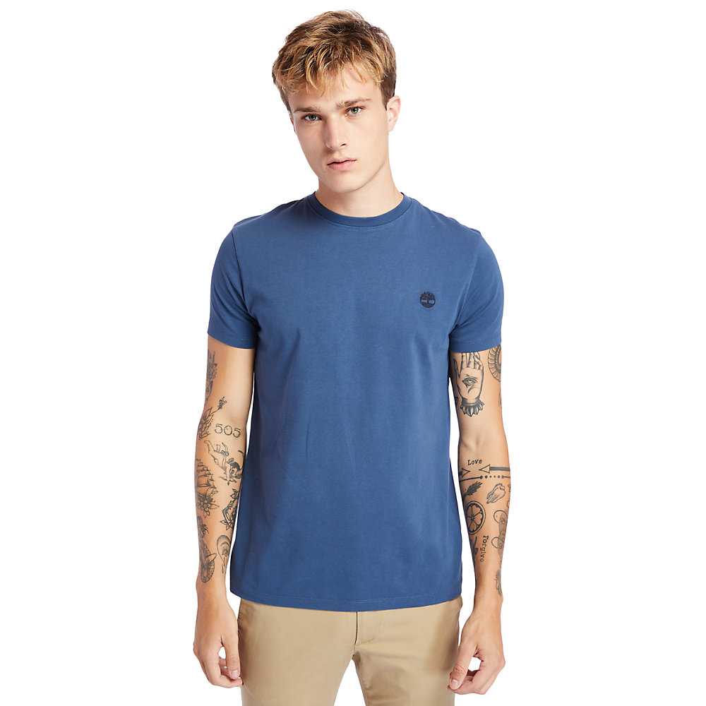 Navy Men's Timberland Dunstan River T Shirts | Israel-5762903