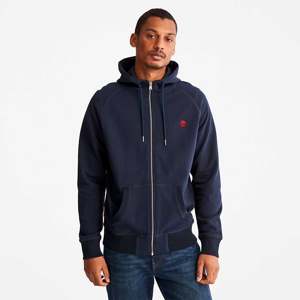 Navy Men's Timberland Exeter River Sweatshirt | Israel-2604978