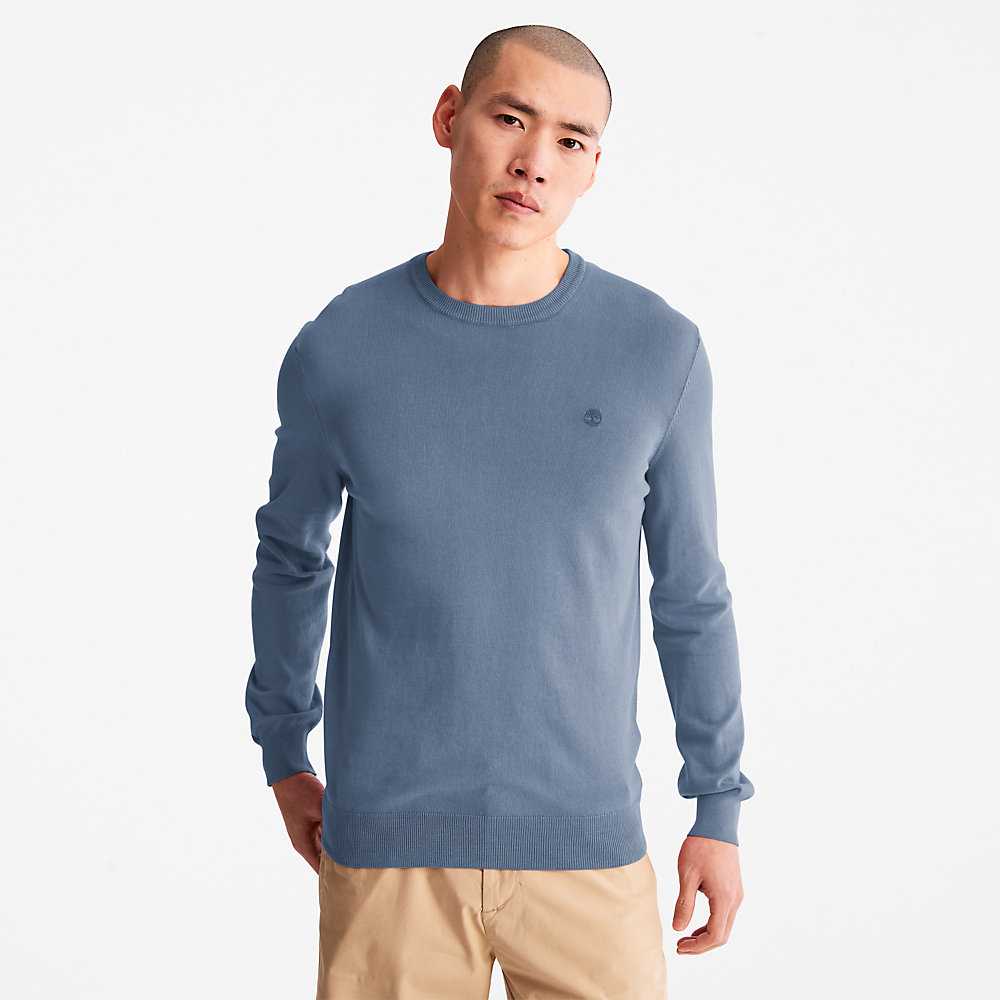 Navy Men's Timberland Garment-Dyed Sweatshirt | Israel-3874051