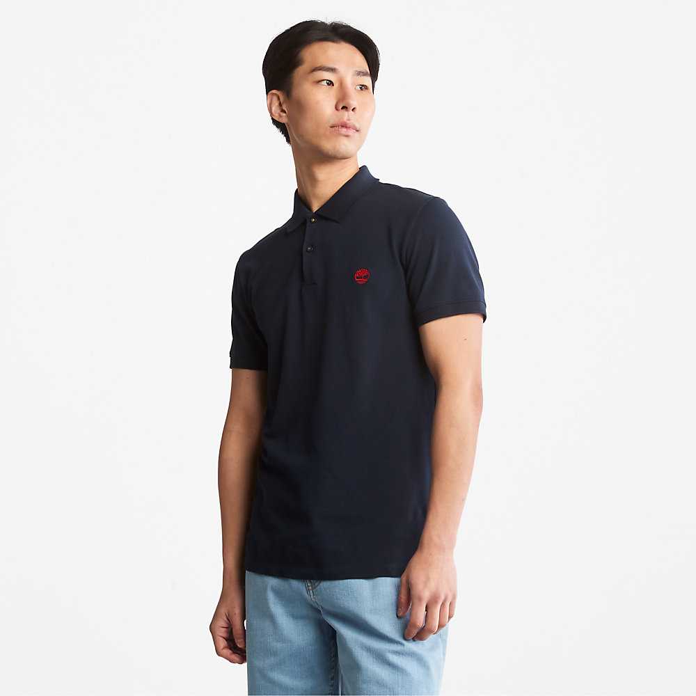 Navy Men's Timberland Merrymeeting River Polo Shirts | Israel-0678413