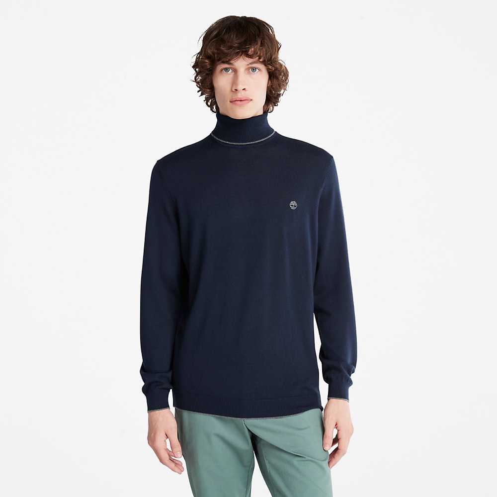 Navy Men's Timberland Nissitissit River Sweaters | Israel-4028136