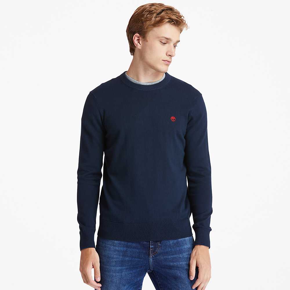 Navy Men's Timberland Williams River Sweaters | Israel-0697231