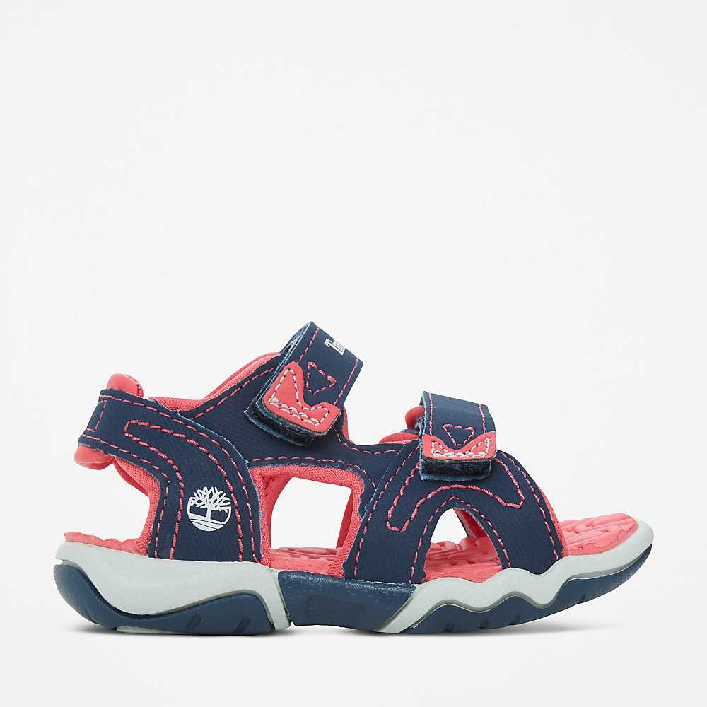 Navy/Pink Kids' Timberland Adventure Seeker Sandals | Israel-0467589