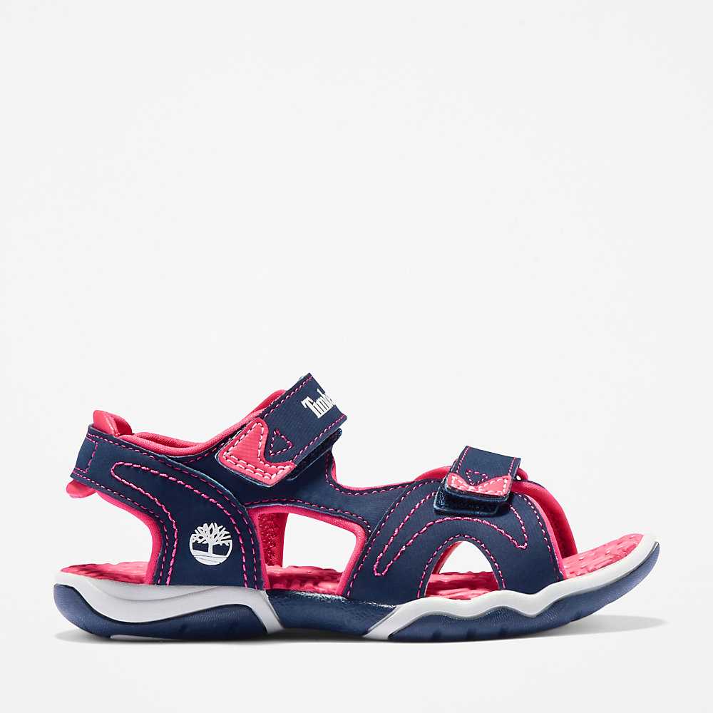 Navy/Pink Kids' Timberland Adventure Seeker Sandals | Israel-0529364