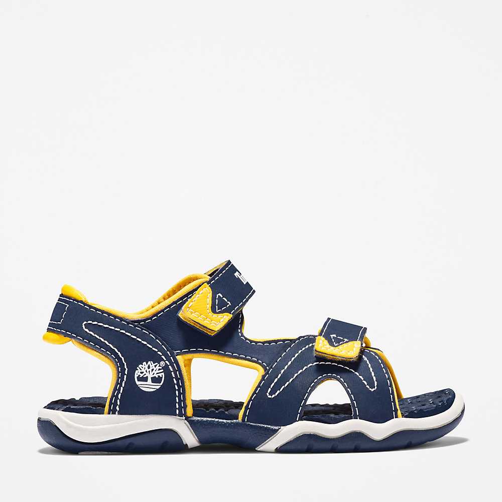 Navy/Yellow Kids' Timberland Adventure Seeker Sandals | Israel-4219663