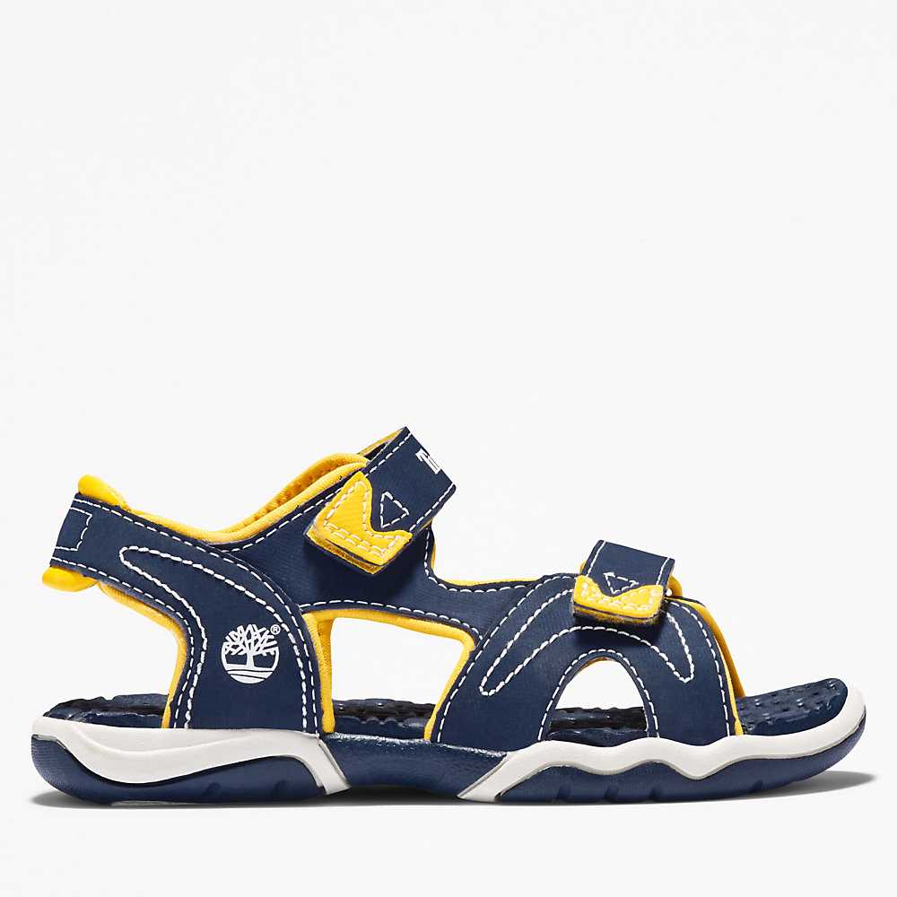 Navy/Yellow Kids' Timberland Adventure Seeker Sandals | Israel-5308296