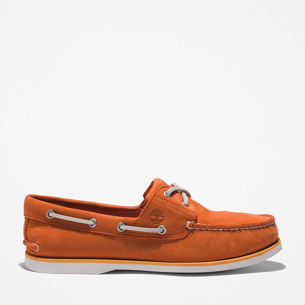 Orange Men's Timberland 2-Eye Classic Boat Shoes | Israel-7830659