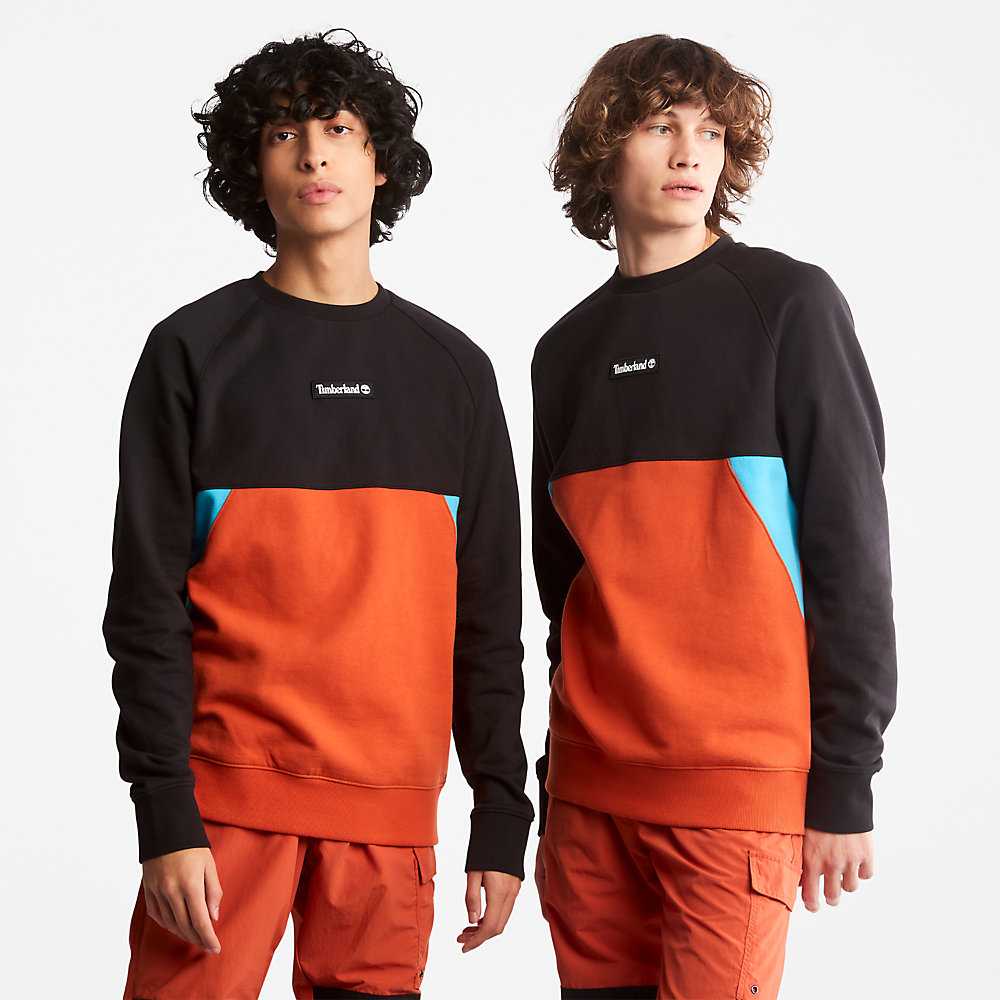 Orange Men's Timberland Cut-and-Sew Sweatshirt | Israel-1749560