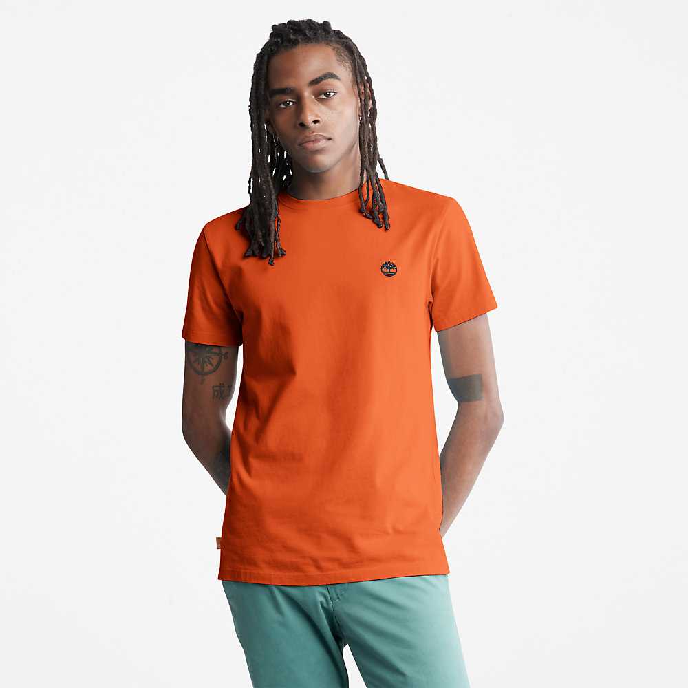 Orange Men's Timberland Dunstan River T Shirts | Israel-0541872