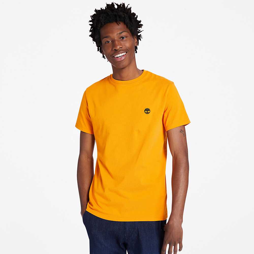 Orange Men's Timberland Dunstan River T Shirts | Israel-4908153