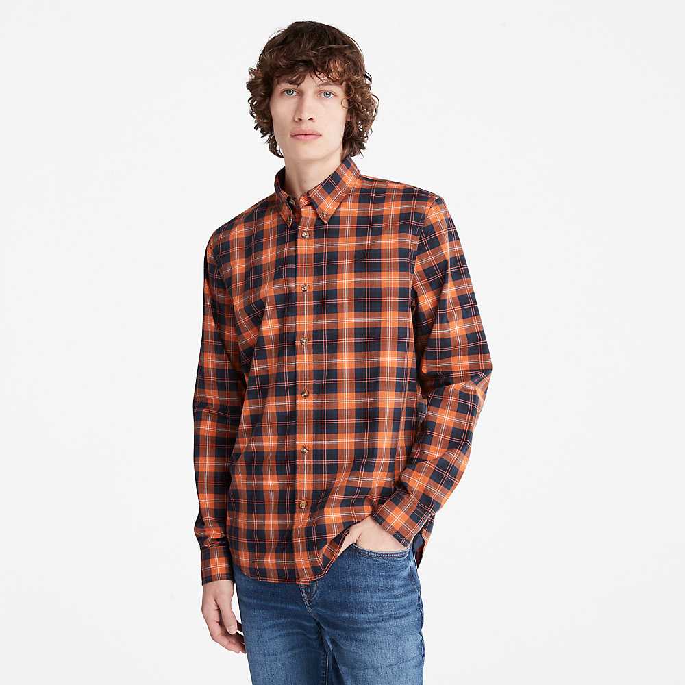 Orange Men's Timberland Eastham Check Shirt | Israel-3054276