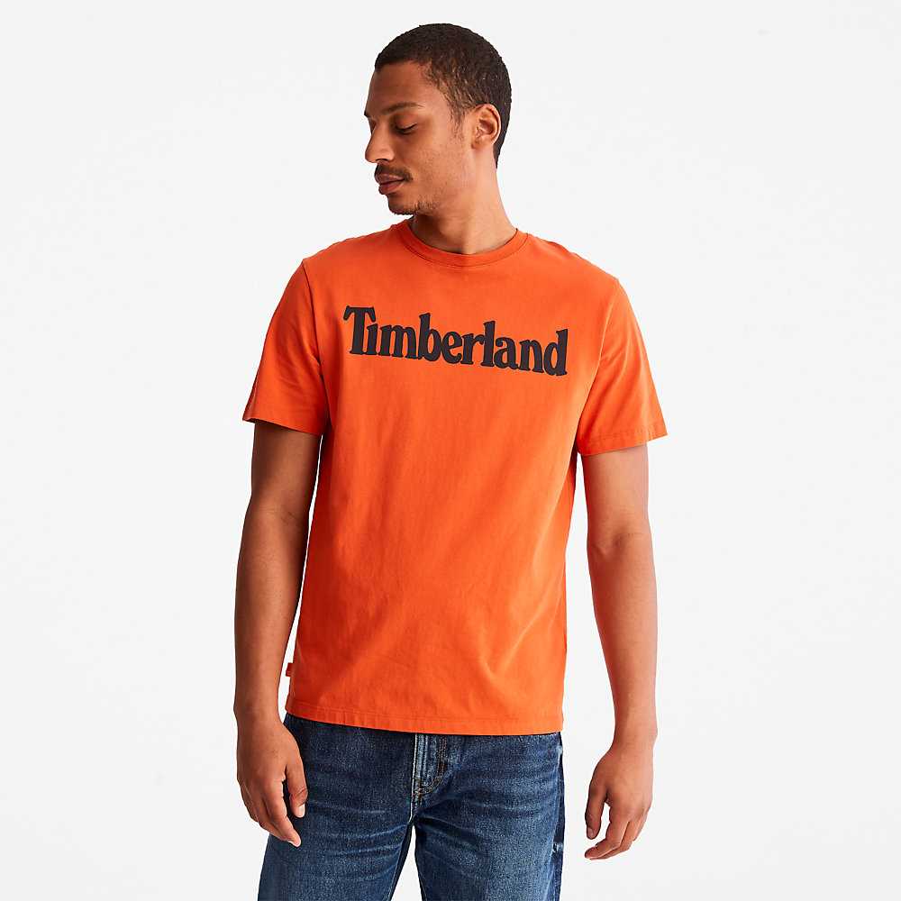 Orange Men's Timberland Kennebec River T Shirts | Israel-9015247