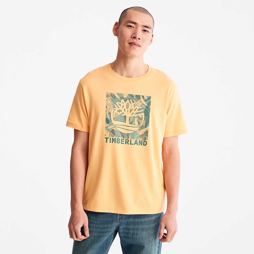 Orange Men's Timberland Refibra™ T Shirts | Israel-7283916