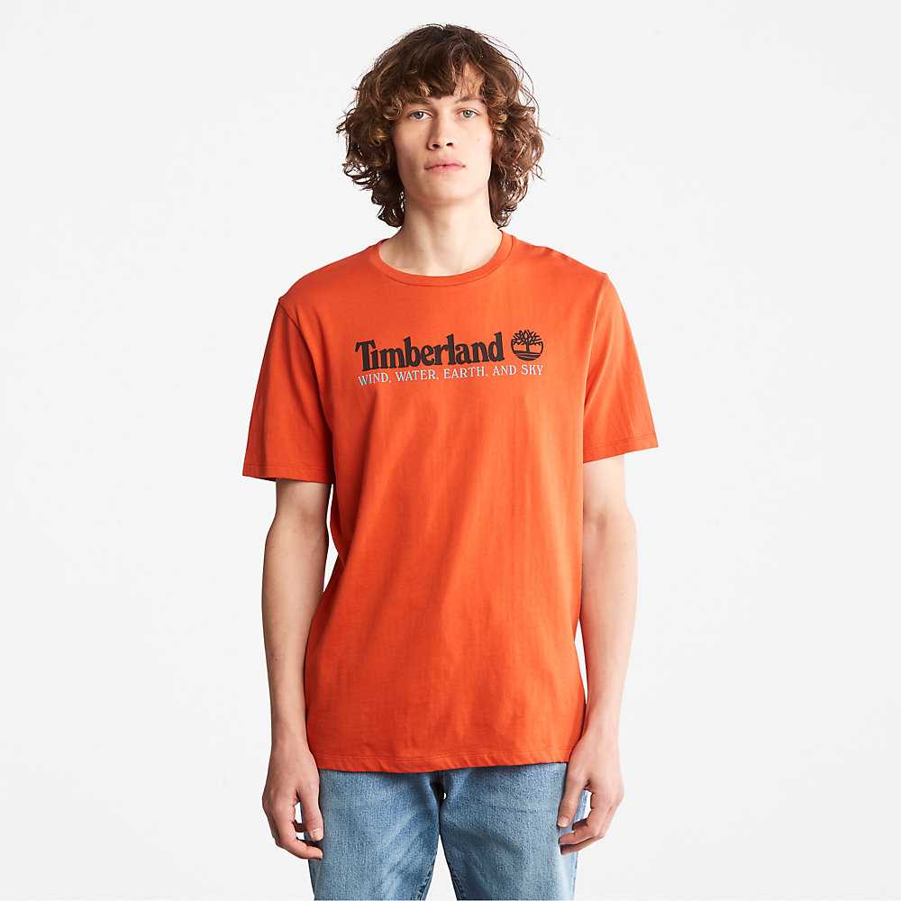 Orange Men's Timberland Wind Water Earth And Sky T Shirts | Israel-1387924