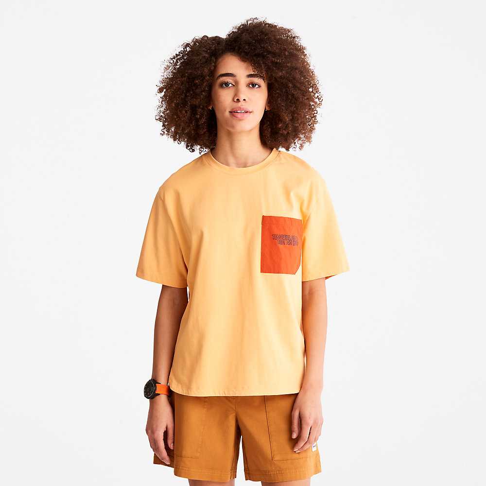 Orange Women's Timberland TimberCHILL™ T Shirts | Israel-6528349