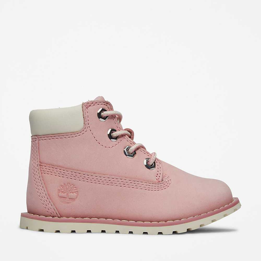 Pink Kids' Timberland Pokey Pine 6-Inch Waterproof Boots | Israel-4219645