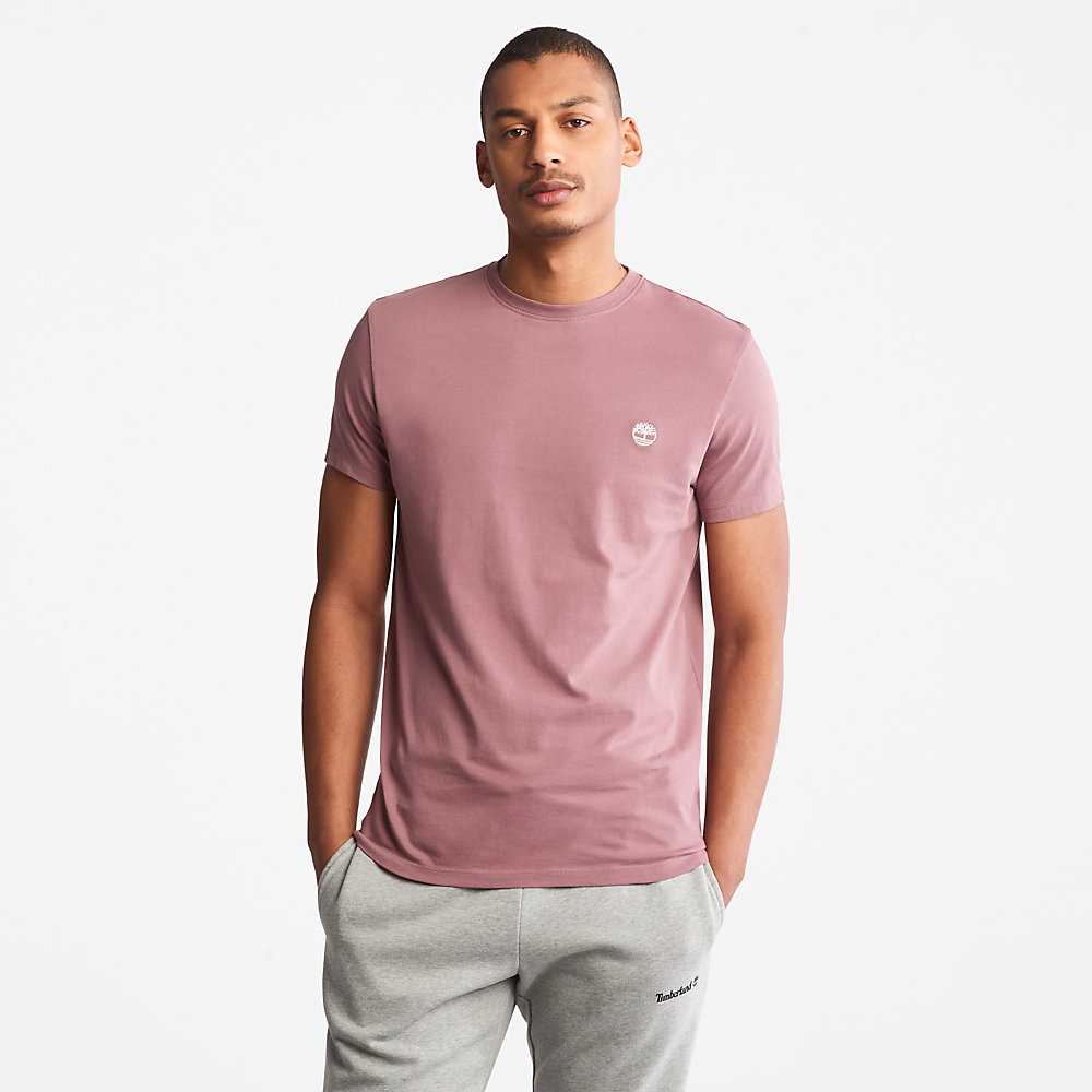 Pink Men's Timberland Dunstan River T Shirts | Israel-7406531