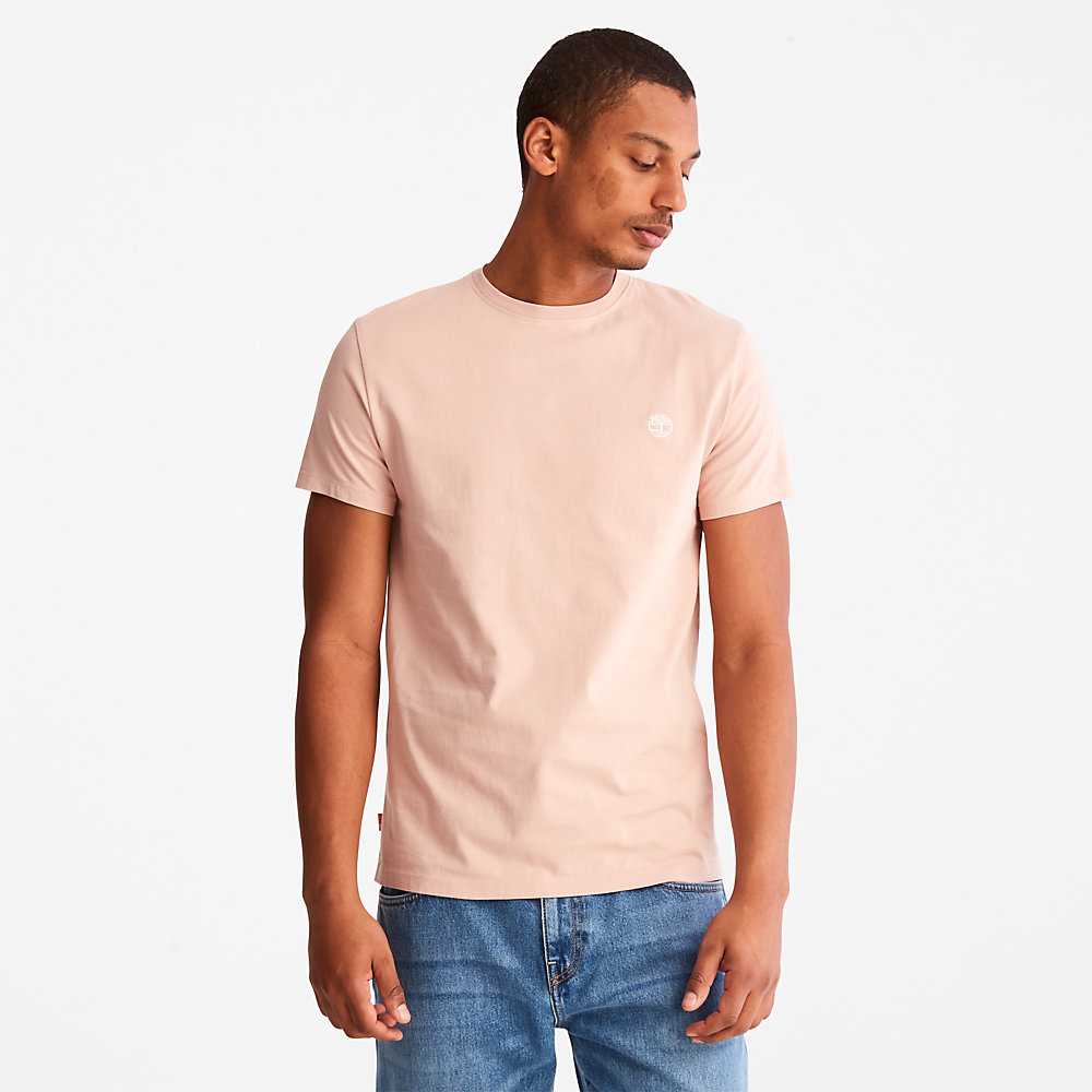 Pink Men's Timberland Dunstan River T Shirts | Israel-8097425