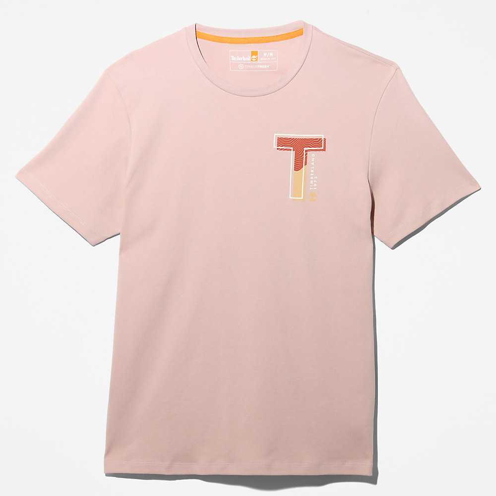 Pink Men's Timberland Interlock TimberFresh™ T Shirts | Israel-6547108