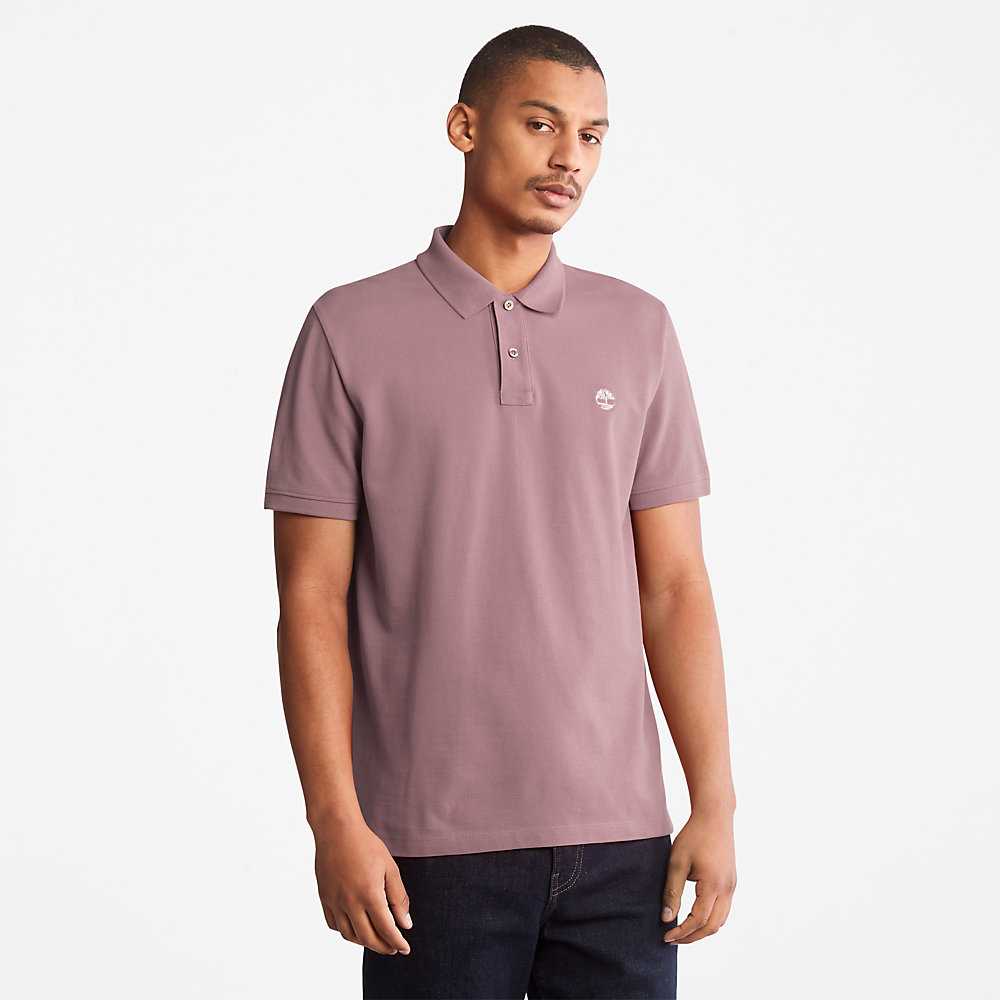 Pink Men's Timberland Millers River Polo Shirts | Israel-3976485