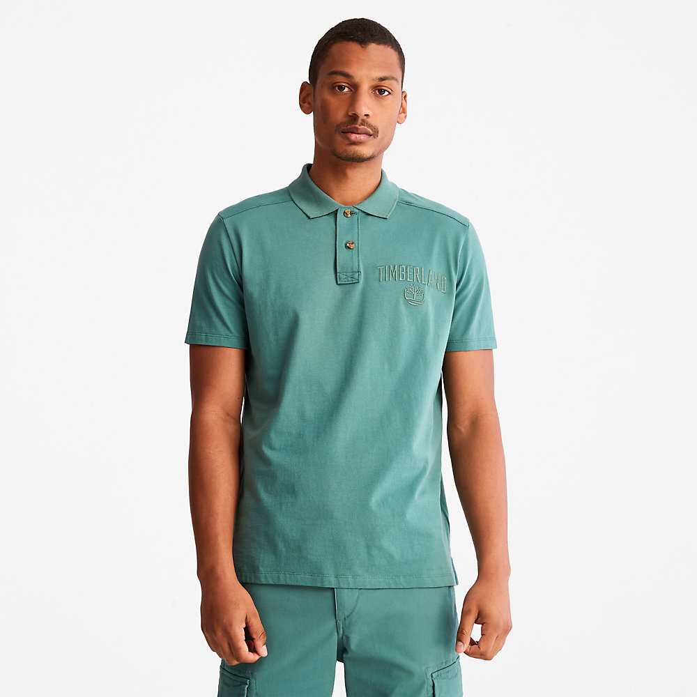 Turquoise Men's Timberland Earthkeepers Polo Shirts | Israel-3794052