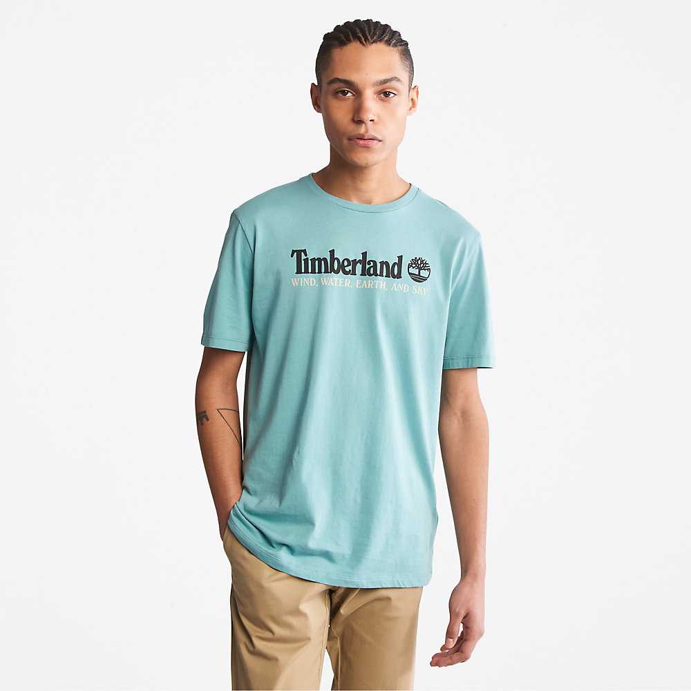 Turquoise Men's Timberland Wind Water Earth And Sky T Shirts | Israel-8506321