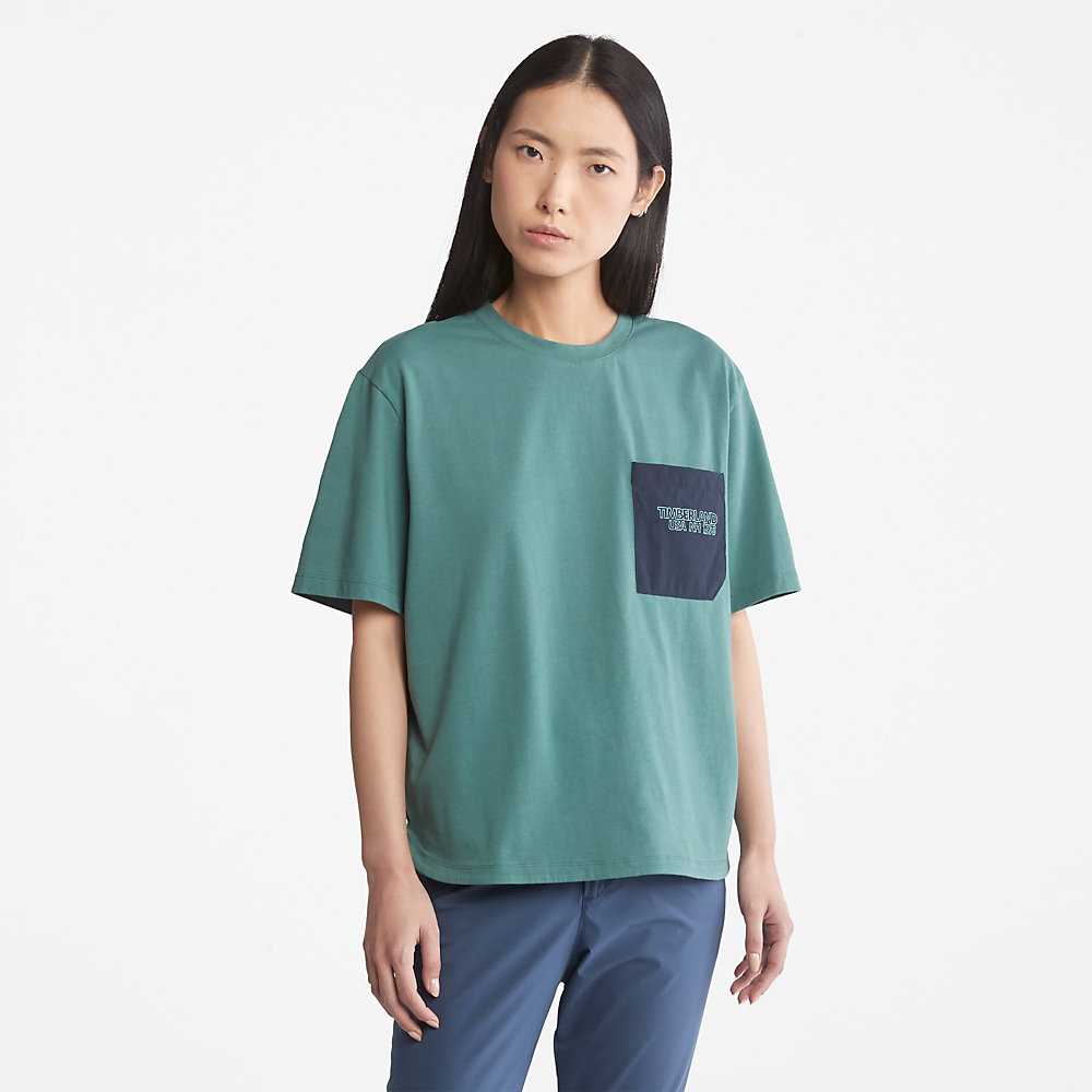 Turquoise Women's Timberland TimberCHILL™ T Shirts | Israel-8261035