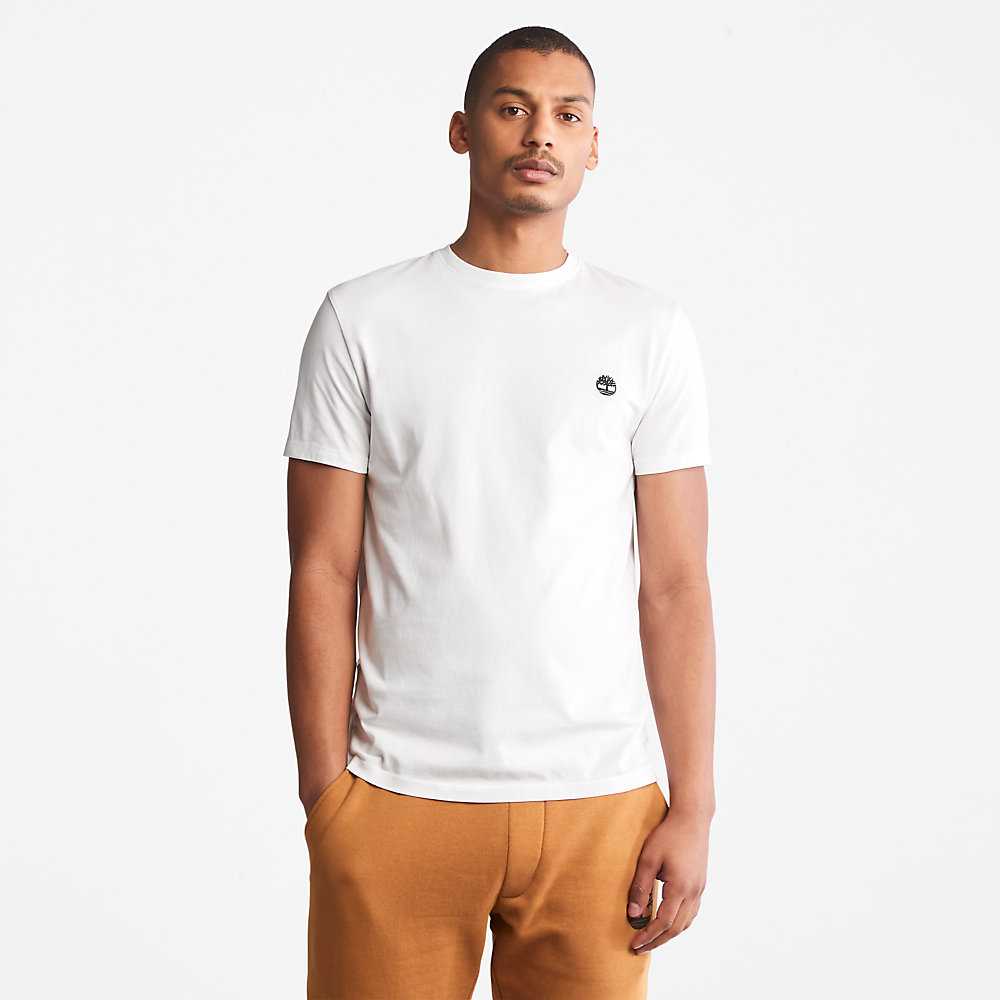 White Men's Timberland Dunstan River T Shirts | Israel-0619354