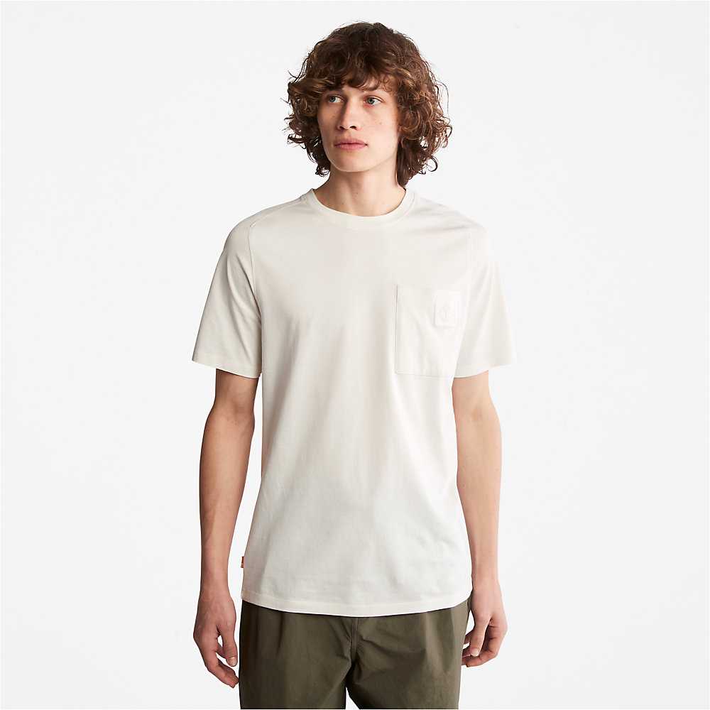 White Men's Timberland Eco-Ready Supima® Cotton TimberFresh™ T Shirts | Israel-1693854