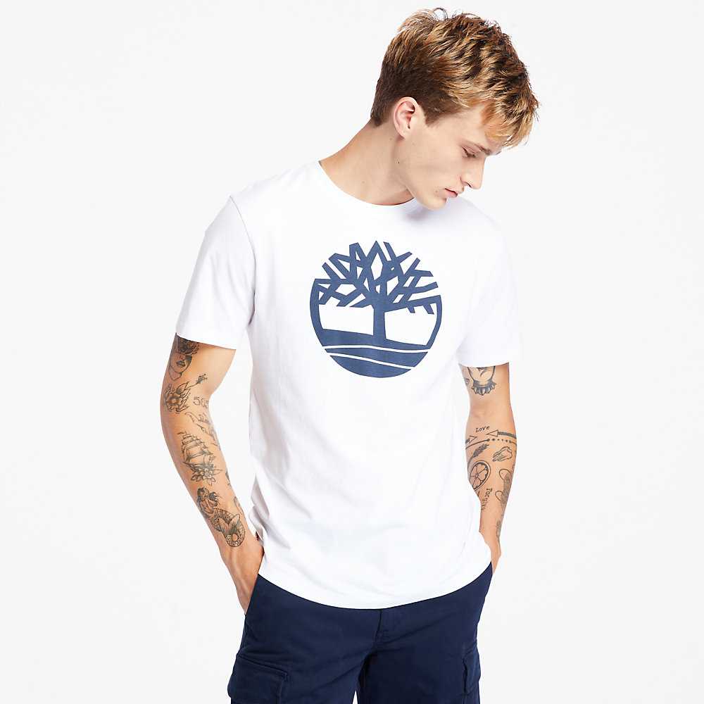 White Men's Timberland Kennebec River T Shirts | Israel-8503267