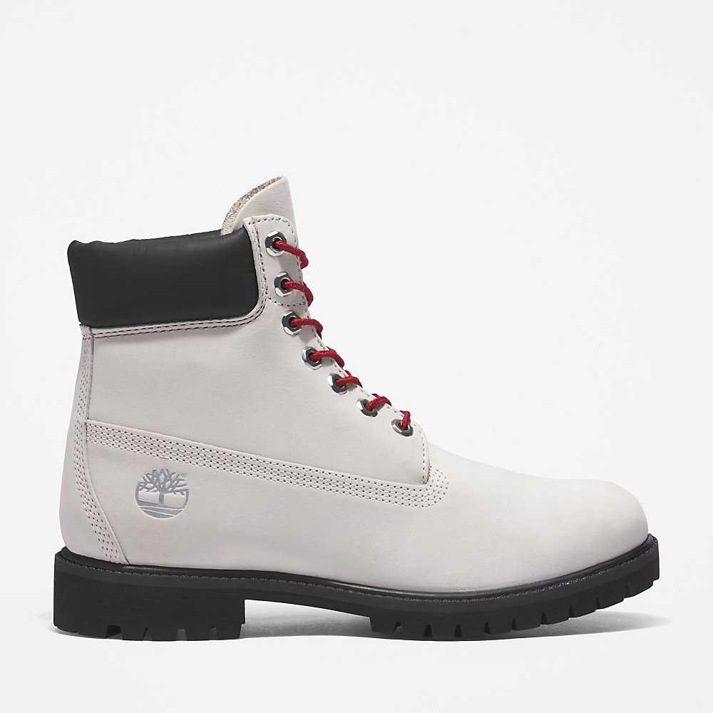 White Men's Timberland Premium® 6 Inch Waterproof Boots | Israel-5796403