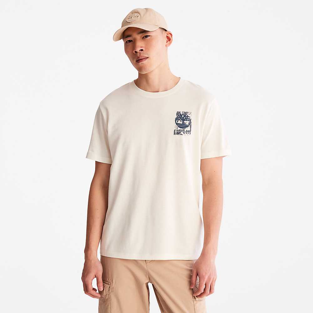 White Men's Timberland Refibra™ T Shirts | Israel-2845397