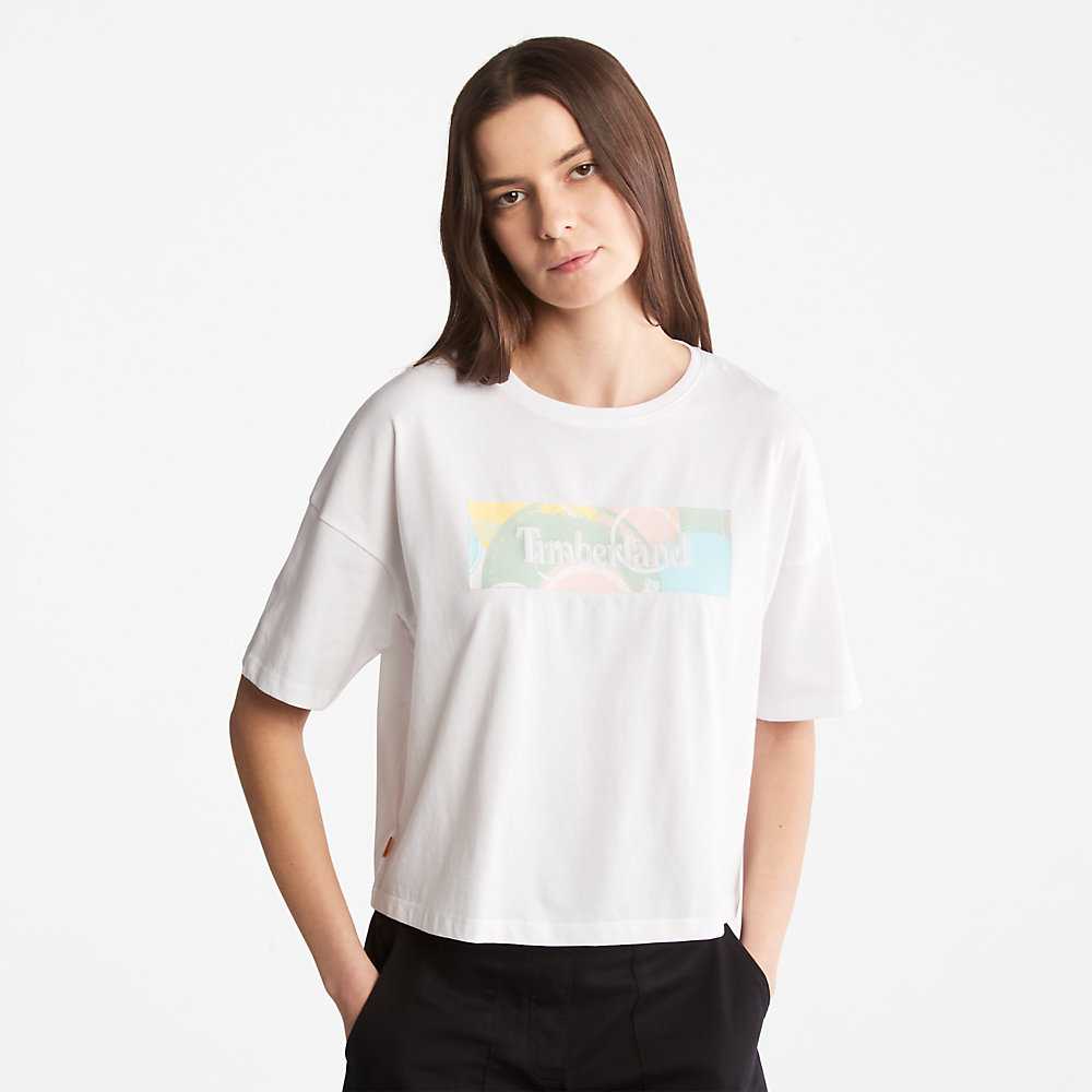 White Women's Timberland Pastel T Shirts | Israel-9684235