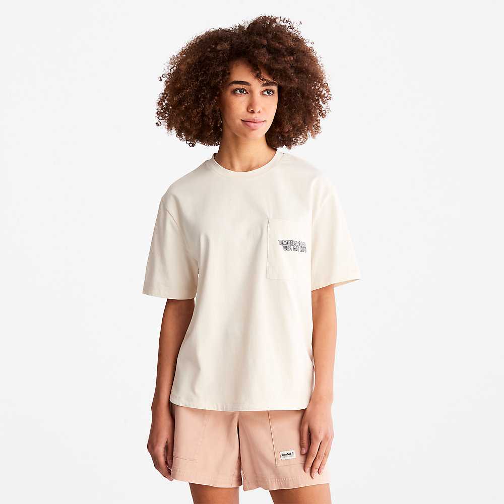 White Women's Timberland TimberCHILL™ T Shirts | Israel-5462831