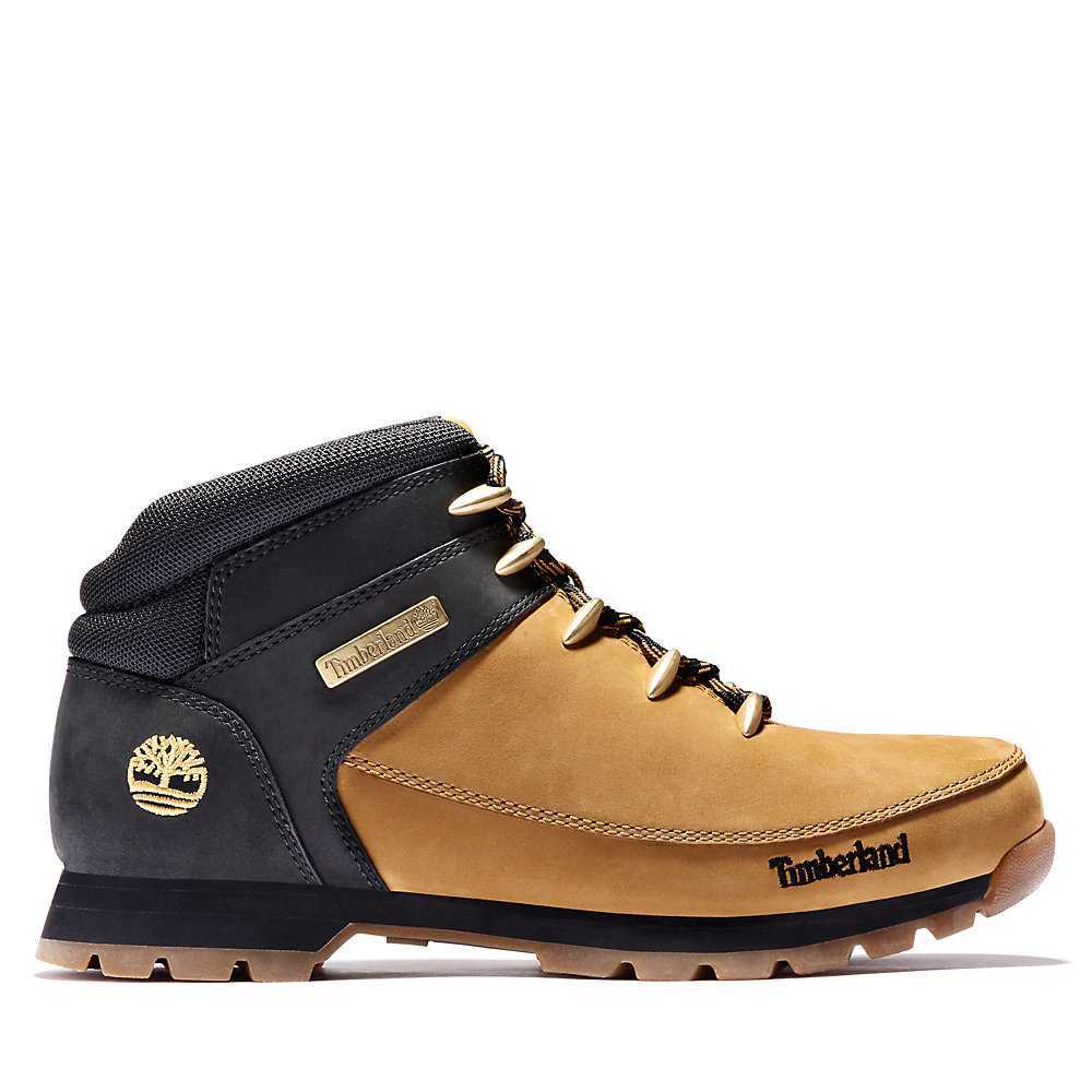 Yellow/Black Men's Timberland Euro Sprint Hiking Boots | Israel-0278356