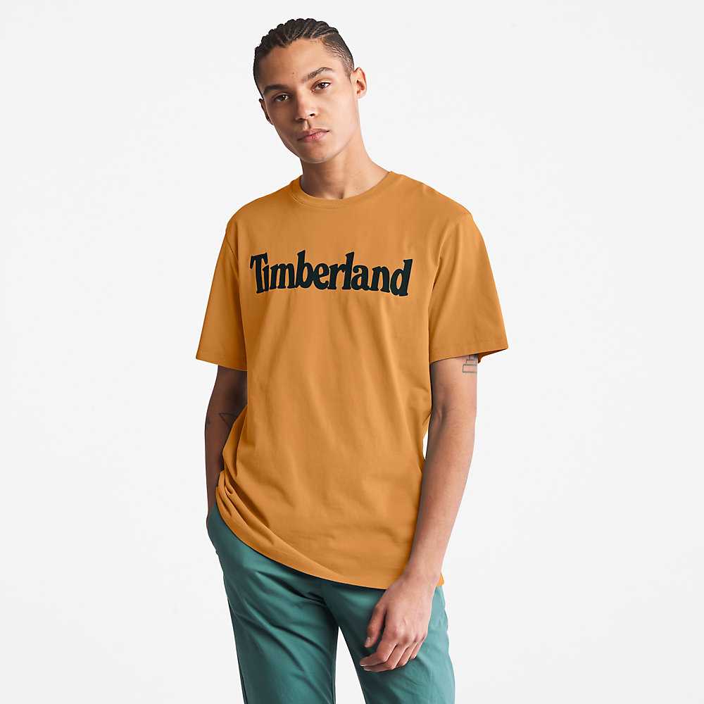 Yellow Men's Timberland Kennebec River T Shirts | Israel-9415237